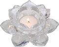 Lotus Shape crystal Design Glass Candle Holder  1PC Lotus Flower Shaped Candle Holder Glass Candle Holder (Lotus Shaped). 