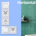 Wallpad White Glass Panel Wall Switch Function Key Only DIY Free Combination 52*52mm 1 2 3 4 5 Multiple Frame. 