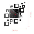 【Special offer】【Special offer】3D Wall Clock Diy Acrylic Mirror Home Decor Living Room Wall Clocks Murale Square Design Hooge Wall Sticker. 