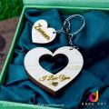 Customized Name Heart Key Tags With Your Own Text, Personalized Wooden Key Tags, Key Chain, Key Ring Love Gift. 
