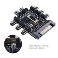 Tishric 1 To 8 3pin Fan Hub Pwm Sata Molex Splitter Pc Mining Cable 12v Power Suppply Cooler Cooling Speed Controller Adapter. 