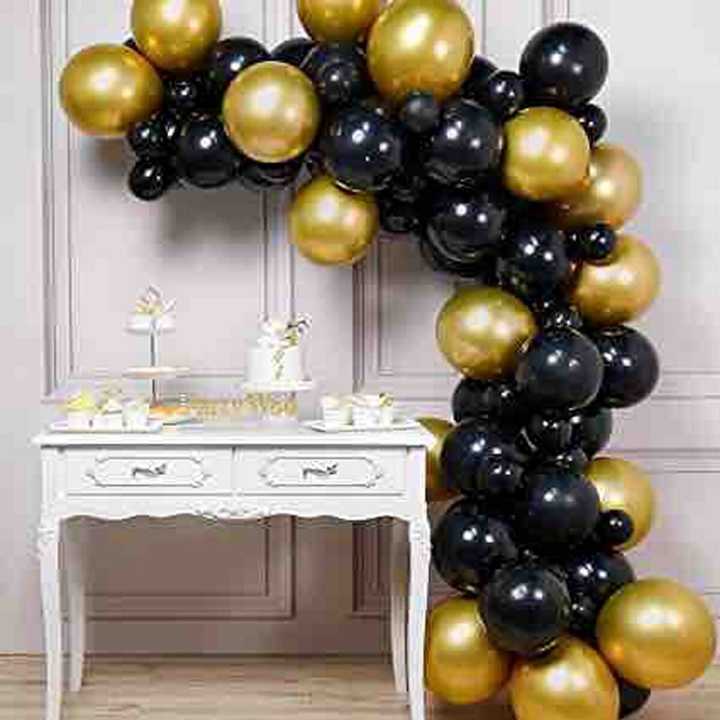50Pcs Gold & Black Metallic Balloons