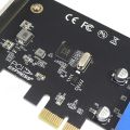 PCI Express USB 3.0 19 Pin Expansion Card PCIE 1x to 2 Ports USB 3 19 Pin Adapter Internal USB3 20Pin Hub Header for Windows PC. 