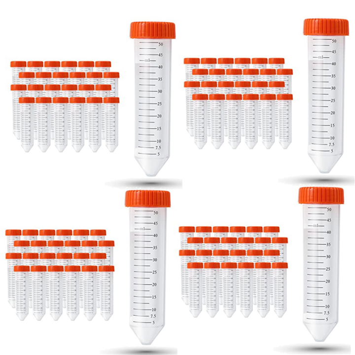 Conical Centrifuge Tubes 50Ml, 100 Pcs, Sterile Test Tubes with Screw ...