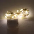Fairy Light Battery Powered String Light Silver Wire (201.17CM/2m/6.56ft) 20 LED Firefly Starry Sky Moon Light with three modes (Suitable For DIY Wedding, Party, Bedroom, Courtyard, Christmas Atmosphere Light, Cake, Flower Bouquet Decoration). 