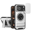 For OnePlus 15R Ace 6 Turbo 6V Case, Slide Camera Cover Lens Protector with 360 Rotating Ring Kickstand Shockproof Phone Case for Women Men.