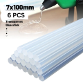 6/12/24Pieces Hot Melt Adhesive Transparent 7mm Glue Stick Silicone High Viscosity Strengthen Stickiness. 