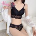 Muses Mall Lace Bra Pantis Set 2 Pcs Women's Lace Underwear Set Seamless Wireless High Waist Anti-septic No Wire Bra Panties Set. 
