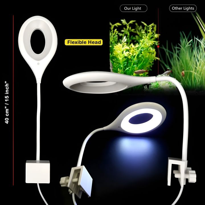 RS-S80 LED Lamp White, Blue LED Aquarium Light 6.4W Planted Tank Light Aquarium Bowl Light