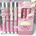 【ZOSR】4 Pieces/set Cute Pink Loopy Peripheral 0.5mm Press Pen Loopy Sponge Fat Pen Ins High Beauty Student Stationery Supplies. 