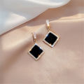 Black Earrings Drop Earrings Girls Crystal Earring Heart Drop Earrings Crystal Earring Women Earrings. 