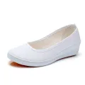 【ZOSR】One-Word Nurse Shoes Beauticians Work Comfortable Old Beijing Cloth Shoes Non Slip Soft Bottom Pure White White Shoes Women. 