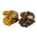 1 Resin Gold/bronze Feng Shui Dragon Turtle Statue Coin Wealth Home Desk Decoration Animal Jewelry. 