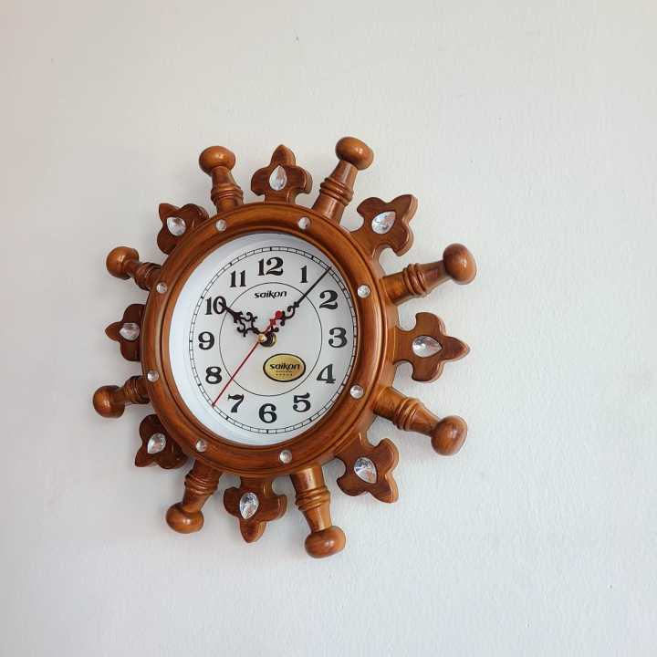 Saikon%20Quartz%20Clock%20wood%20colour%20Analog%20Ship%20Wall%20Clock%20s-917%20made%20In%20India%2030cm%20x%2014cm%20-%20Image%202