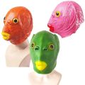 Halloween Mask Ball Cosplay Latex Green Fish Head Mask Animal Head Set Funny mask cosplay Full Face latex animal prop. 