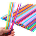 100Pcs Disposable Plastic Straight Drinking Straws Multi-Colored Striped Straws Party Event Alike Supplies. 