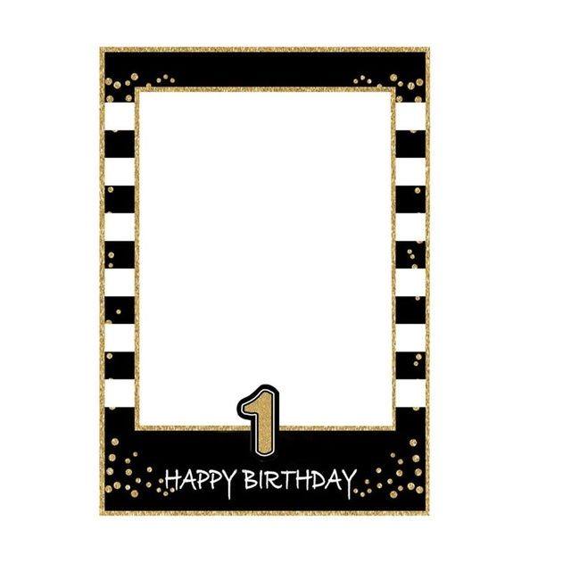 【Petalfall】Black Gold Party Photo Booth Props 1st 16th 18th 25th 30th 40th 50th 60th 70th 80th Birthday Anniversary Decor