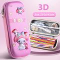High Quality 3D Pencil Case EVA Labubu/Sanrio Pen Bag Waterproof Double Layers Pen Box School Office. 