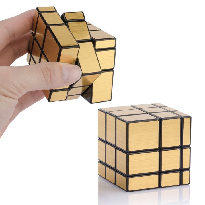 QY TOYS mirror cube 3x3x3 magic speed cube silver gold stickers professional puzzle cubes toys for children mirror blocks