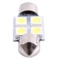 DC 12V 30mm 4 5050 SMD Car Interior Dome Festoon LED Light White 2 Pcs. 
