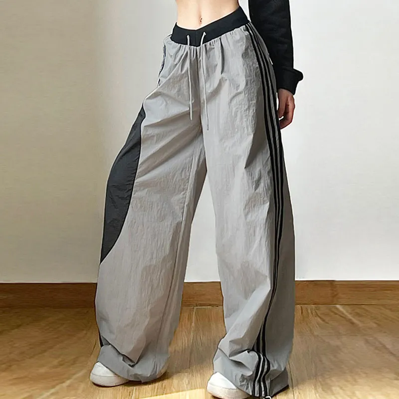 Y2K Women Streetwear Techwear Cargo Korean Parachute Track Pants