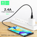 DENMEN USB Data Cable For Type-C iPhone 2.4A Mobile Phone Fast Charging Cable D02L Nylon High Quality. 