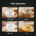 EsoGoal Milk Bubbler Household Hand-Held Electric Egg Beater Blender USB Rechargeable Foam Maker Kitchen Portable Mixer With Beating Head + Mixing Head + Foam Head For Coffee Cream. 