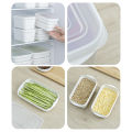 Kitchen Storage Refrigerator Food Storage White Containers Fresh Box Fruit Vegetable Preservation Prepare The Dishes Divided Box. 
