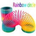 Plastic Slinky Rainbow Spring Classic Toy Colorful Magic Plastic Circle Folding Educational Toys for Children Kids. 