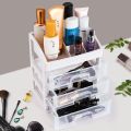Makeup Organizer with 1 Drawer Storage Unit | Large Capacity Clear Display case for Jewelry, Cosmetics, Makeup and Desktop Units (Size - 270mm x 170mm x 235mm. 