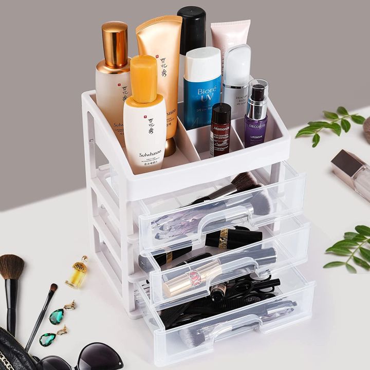 Makeup%20Organizer%20with%201%20Drawer%20Storage%20Unit%20%7C%20Large%20Capacity%20Clear%20Display%20case%20for%20Jewelry,%20Cosmetics,%20Makeup%20and%20Desktop%20Units%20(Size%20-%20270mm%20x%20170mm%20x%20235mm%20-%20Image%203