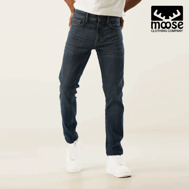 Moose Men’s Slim Fit Jeans – Mid Indigo