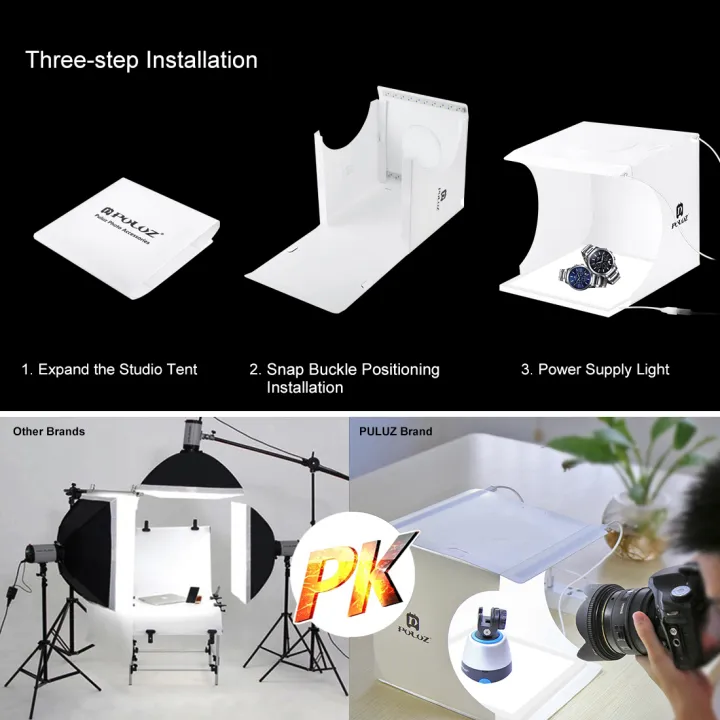 PULUZ%2020CM%20mini%20LED%20Photography%20Box%20Light%20Box%20with%20Shadowless%20Light%20Lamp%20Panel%20Pad%20for%20Cell%20Phone%20Canon%20Nikon%20Sony%20Fuji%20Pentax%20Ricoh%20Leica%20Panasonic%20Hasselblad%20Olympus%20Apple%20Sony%20Samsung%20Lenovo%20Huawei%20Xiaomi%20Meizu%20OPPO%20ONEPLUS%20Vivo%20HTC%20-%20Image%204