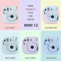 For Instax Mini 12 Camera Case PU Leather Soft Silicone Cover Bag for Fujifilm Film Camera Bag with Shoulder Strap. 