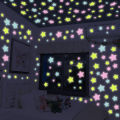 50 Pcs Star Fluorescent Glow in The Dark Luminous on Wall Stickers for Kids Wall Decor Living Room Decoration. 