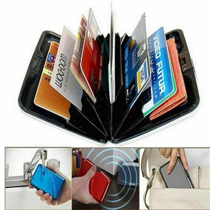 RFID Scan Protected Aluminium Hard Case Security Wallet Bank Credit Card Holder