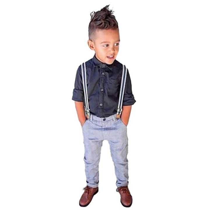 Summer Handsome Boy Gentleman Shirt Strap 2 Piece Set Baby Girl Clothes Kids Fortnite Toddler Skirt Shorts Dress Unicorn Mickey Minnie Kid Dresses Princess Robe Infantis Panda Spiderman
