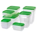 Set of 17 Pieces High Quality Plastic Containers with Cover.  Multi-Function Food Storage Containers. 