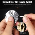 Mini Kn-ife Folding Fruit Kn-ife Keychain Outdoor EDC Tool Keychain Round Coin Screwdriver Stainless Steel. 