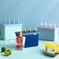 Houseeker 4 Grids Ice Cream Mold Food Grade Plastic Popsicle Moulds Summer Home Diy Fruit Ice Cream Maker Tray Mould. 