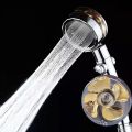360 degree rotating high pressure boost power shower water saving stop button rainfall shower head with fan. 