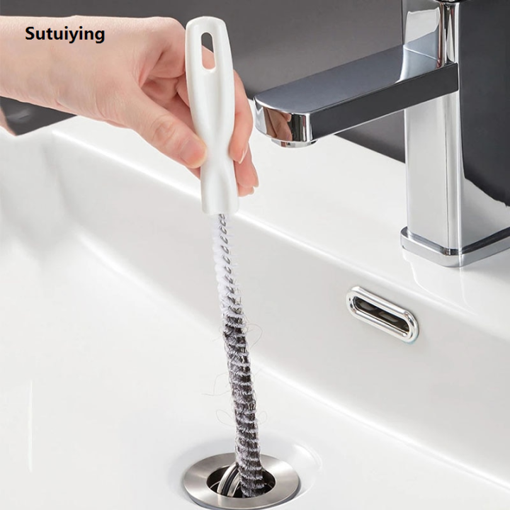 Sutuiying 2025 New Pipe Dredging Brush Bathroom Hair Sewer Sink ...