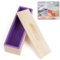9PCS Silicone Soap Molds Kit,Rectangular Wooden Silicone Soap Mold Cutter SlicerHandmade Soap DIY for Soap Cake Making. 
