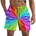 Colourful Men’s Summer Beach Swimming Pants Surf Shorts Quick Retro Swim Trunks Casual Comfort Beach Short Pants Cool Ice Shorts. 