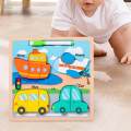 Wooden Puzzle Drawing Board Development Toy Shape Matching for 1 2 3 Years Old Boys Girl Kids. 