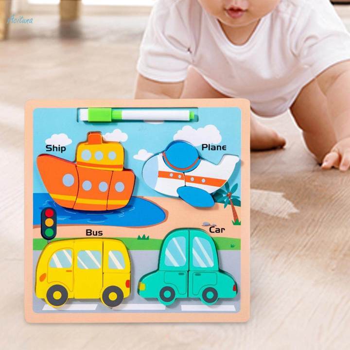 Wooden%20Puzzle%20Drawing%20Board%20Development%20Toy%20Shape%20Matching%20for%201%202%203%20Years%20Old%20Boys%20Girl%20Kids%20-%20Image%204