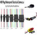 【BestGO】1Set Car Waterproof Electrical Connector With Wire Automotive HID Plug Sealed Set. 