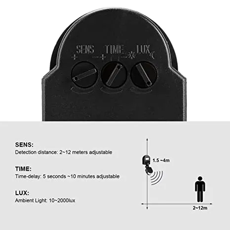 PIR%20Sensor%20Switch,%20Outdoor%20IP65%20Waterproof%20Adjustable%20PIR%20Body%20Motion%20Infrared%20Sensor%20Detector%20Light%20Bulb%20Switch,%20Home%20Lighting%20Switch%20with%20160%C2%B0%20Detection%20Range%20110V-240V(Black)%20-%20Image%202