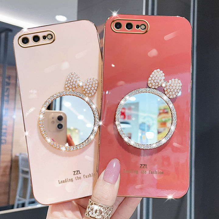 Maitus%20for%20iPhone%208%20Plus/iPhone%207%20Plus%20Back%20Cover%20Luxury%206D%20Plating%20Square%20Bumper%20Shiny%20Bowknot%20Makeup%20Mirror%20Soft%20Silicone%20Girls%20Cases%20Full%20Protection%20Mobile%20Phone%20Case%20-%20Image%203