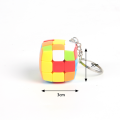 New Third-order color mini Rubik' cube keychain 3.0CM pendant educational toy. 